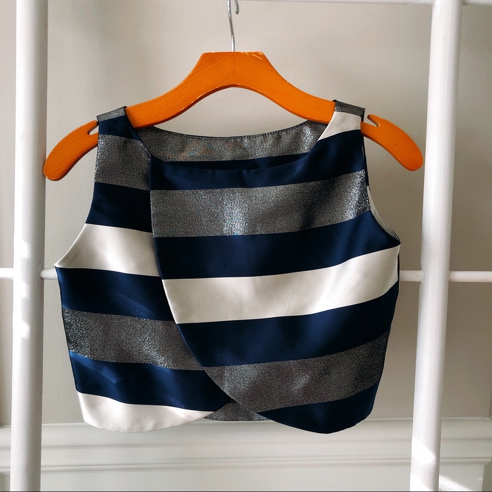 Stripped blue white crop top